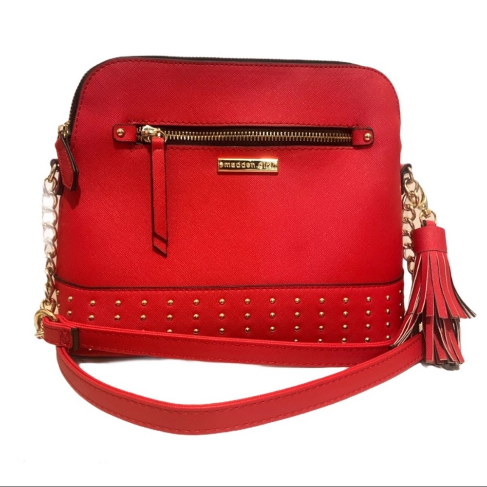 Madden Girl Studded Faux Leather Cross Body Purse
